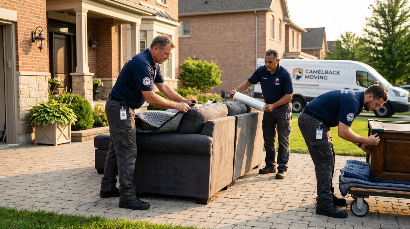Large estate moving crew wrapping furniture in Port Royal, SC