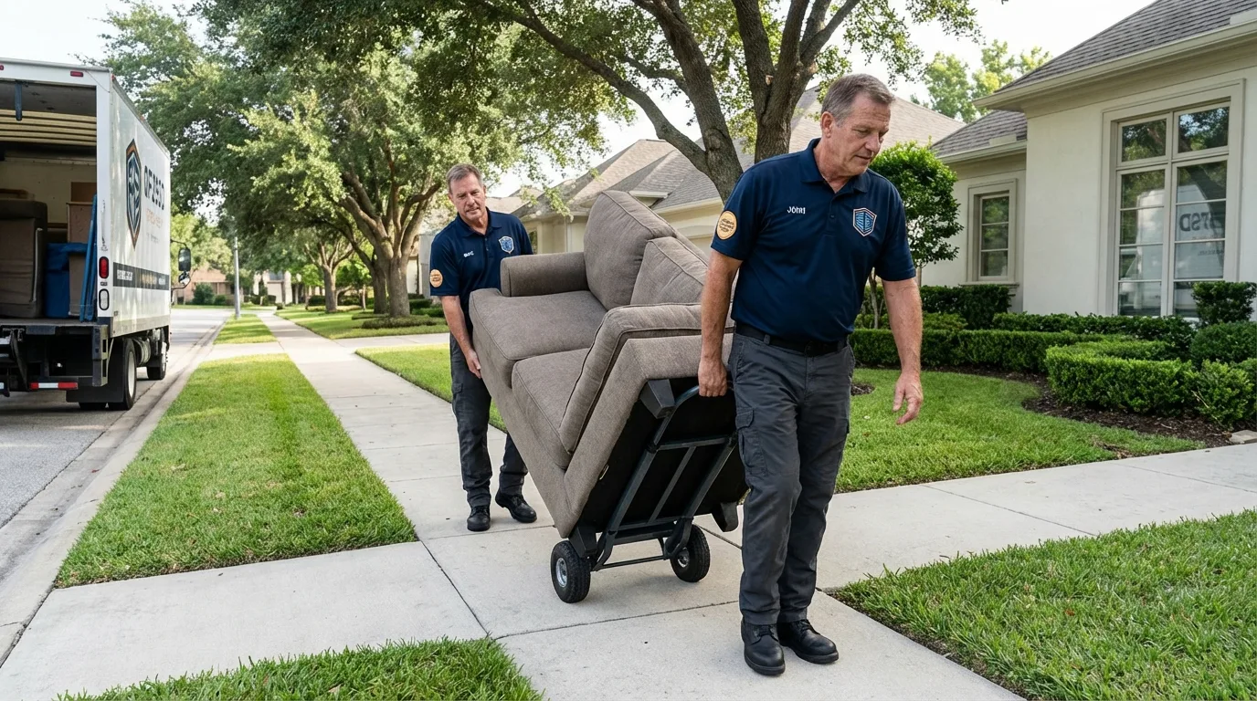 Local residential moving crew loading furniture in Port Royal, SC