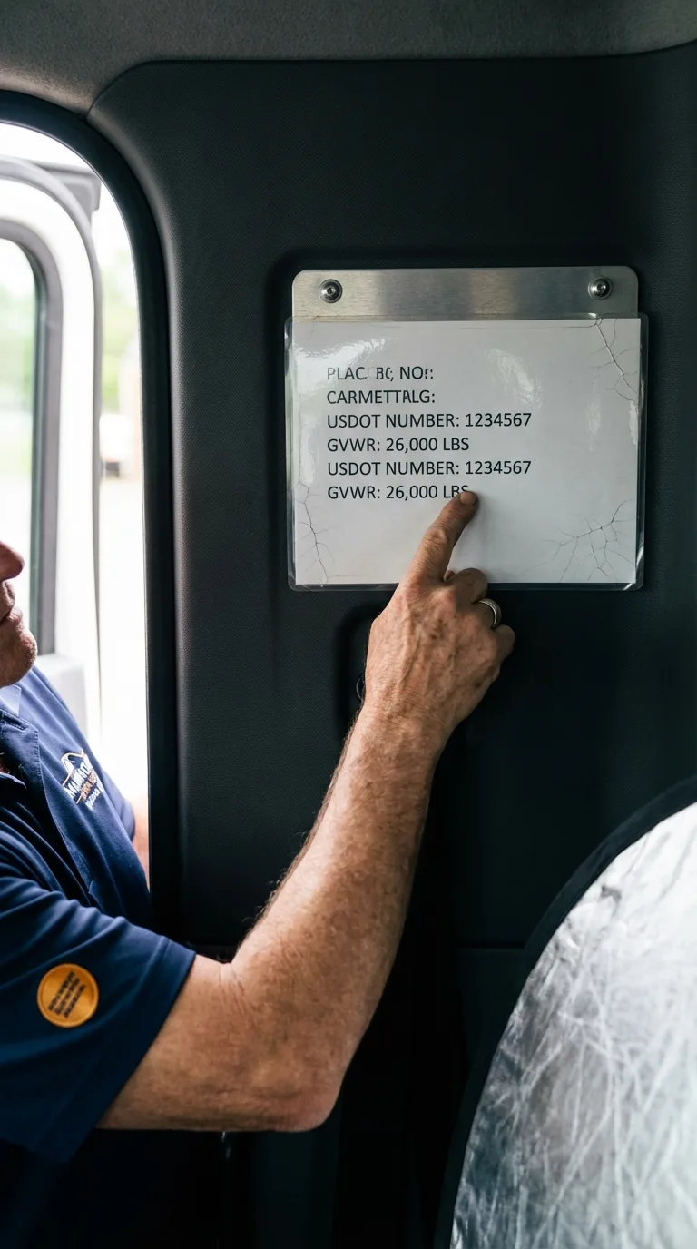 USDOT licensing placard verification in Port Royal